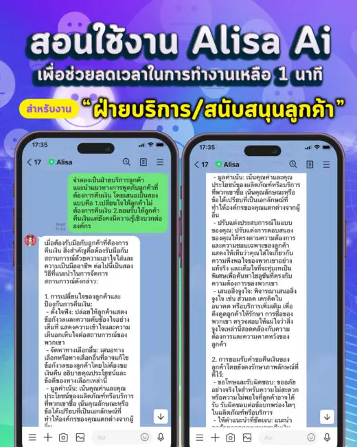 Alisa-ฝ่ายบริการ - Alisa - AI วาดรูป, AI Chatbot, Generative AI ไทย ใช้ง่ายคล้ายคุยกับคน! - Alisa - AI วาดรูป, AI Chatbot, Generative AI ไทย ใช้ง่ายคล้ายคุยกับคน!